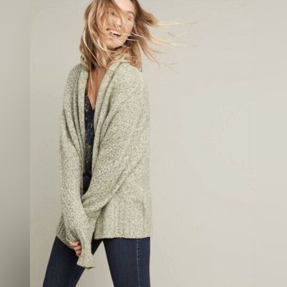 Angel Of The North Anthropologie Sweater Women XS Green Alpaca Chauvet Cardigan
